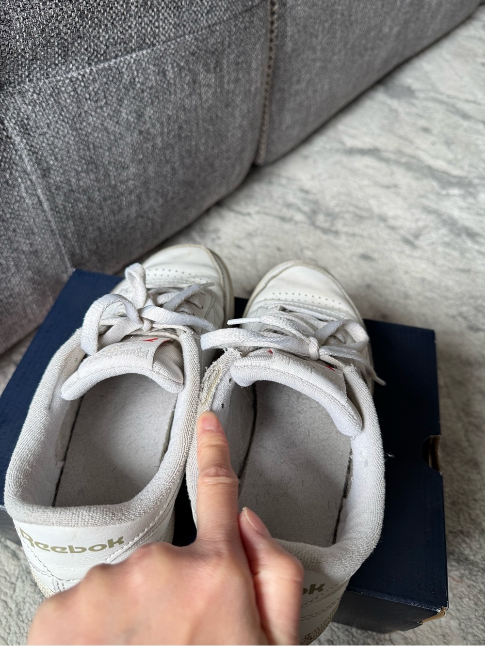 Reebok White Leather Low-Top Sneakers - Picture 7 of 8